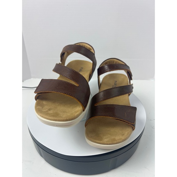 Halsa Denia Brown Leather Comfortable Arch Support Orthopedic Sandals Women 8W - Picture 3 of 17